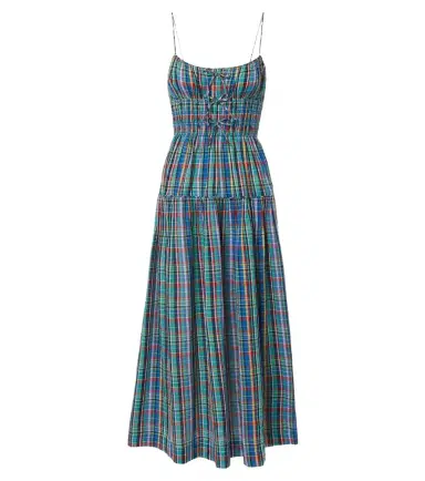 DÔEN Dôen Brielle plaid cotton midi dress | Thumbnail 1
