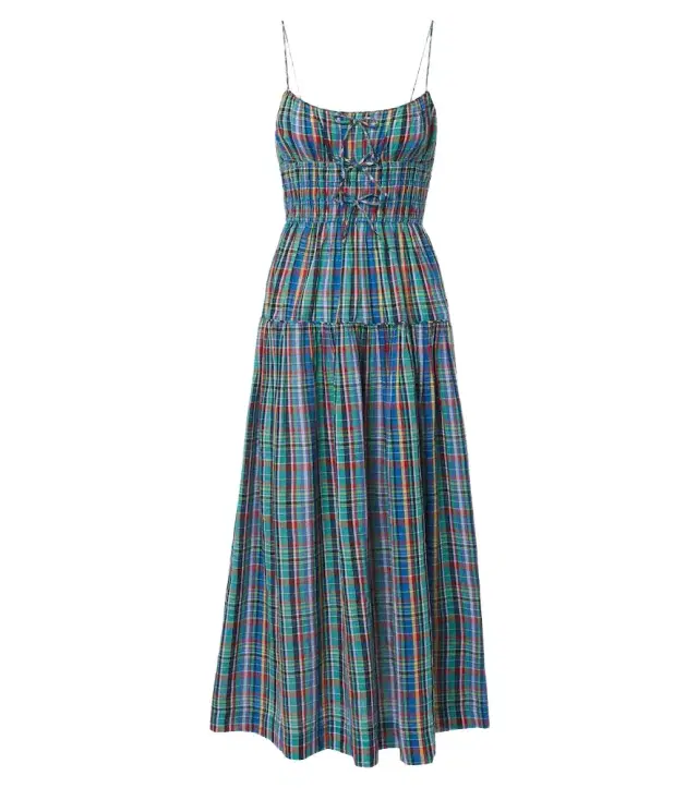 Doen Dôen Brielle plaid cotton midi dress