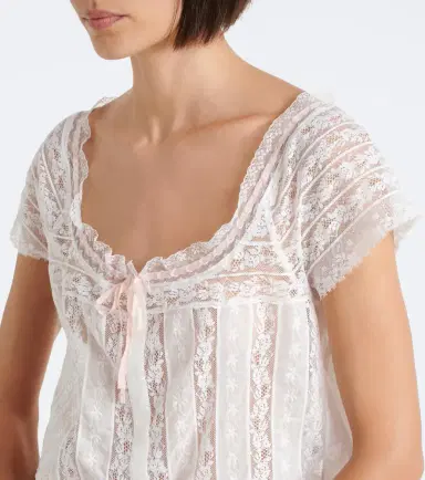DÔEN Dôen Greta embroidered lace cotton top | Thumbnail 2