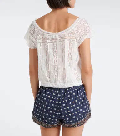DÔEN Dôen Greta embroidered lace cotton top | Thumbnail 5