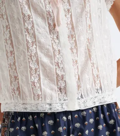 DÔEN Dôen Greta embroidered lace cotton top | Thumbnail 6