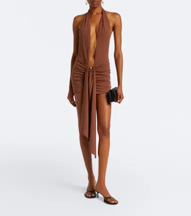 Christopher Esber Pierced Orbit halterneck jersey minidress | Thumbnail 5