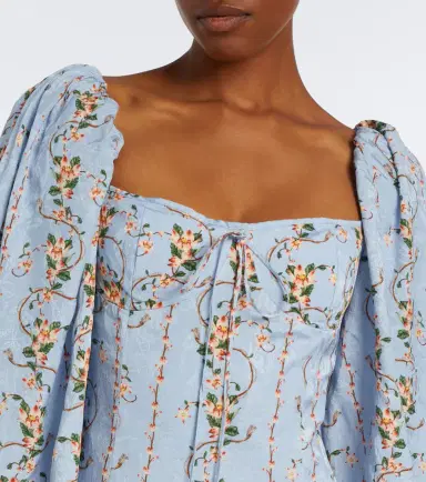 Agua by Agua Bendita Lorena floral puff-sleeve minidress | Thumbnail 2