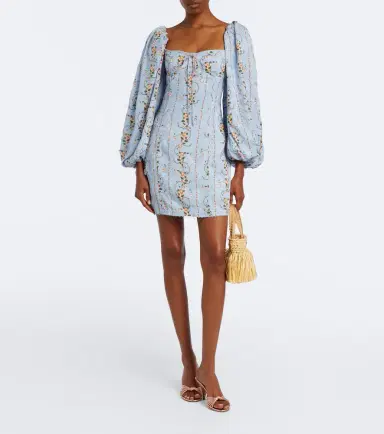 Agua by Agua Bendita Lorena floral puff-sleeve minidress | Thumbnail 4