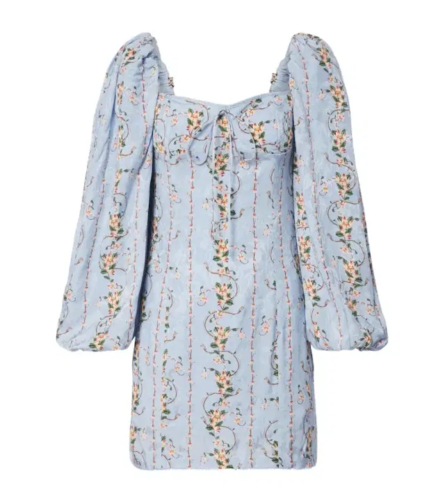 Lorena floral puff-sleeve minidress