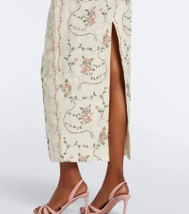 Agua by Agua Bendita Lirica floral embroidered linen maxi skirt | Thumbnail 2 Agua by Agua Bendita Lirica floral embroidered linen maxi skirt | Thumbnail 2
