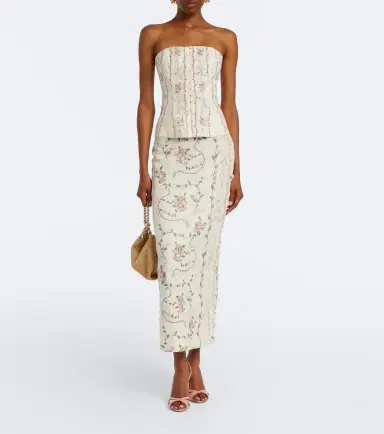 Agua by Agua Bendita Lirica floral embroidered linen maxi skirt | Thumbnail 5 Agua by Agua Bendita Lirica floral embroidered linen maxi skirt | Thumbnail 5