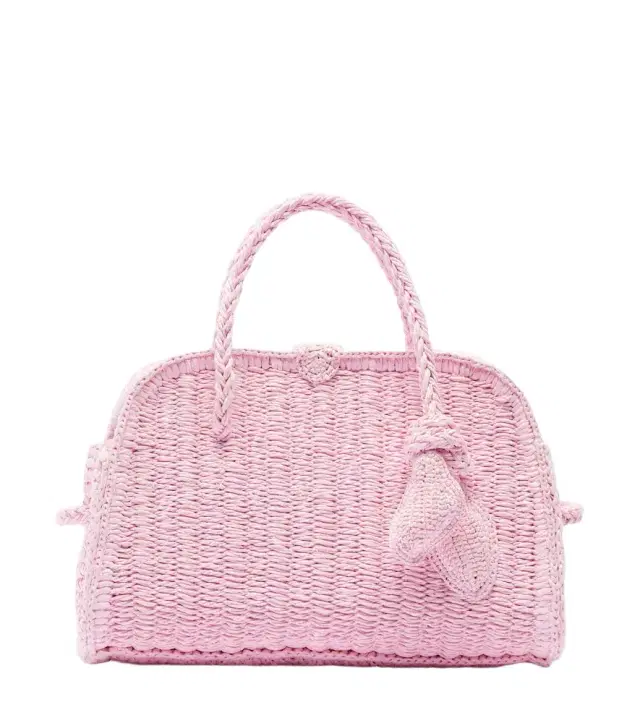 Jacquemus Turismo Small raffia-effect bowling bag