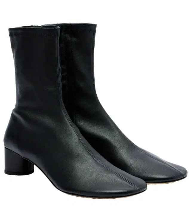 Cherry leather ankle boots