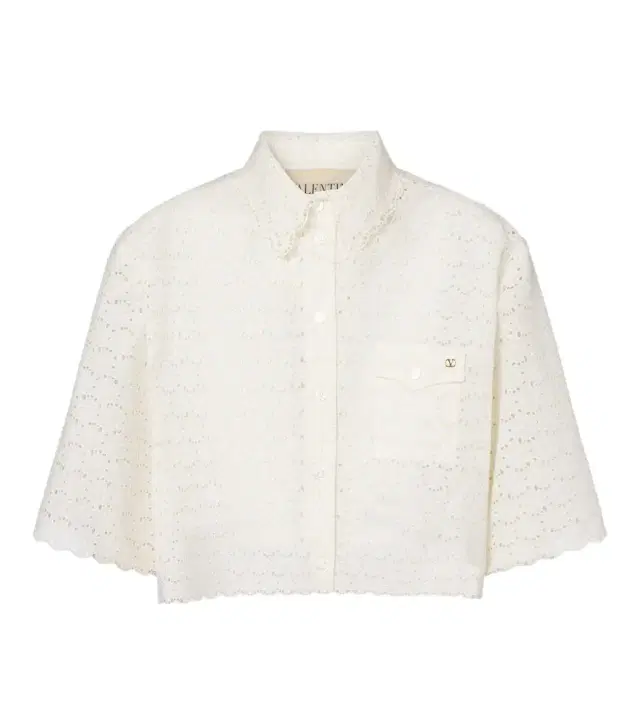 Valentino VLogo broderie anglaise cotton shirt