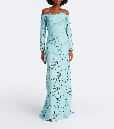 Costarellos Off-shoulder floral guipure lace gown | Thumbnail 2