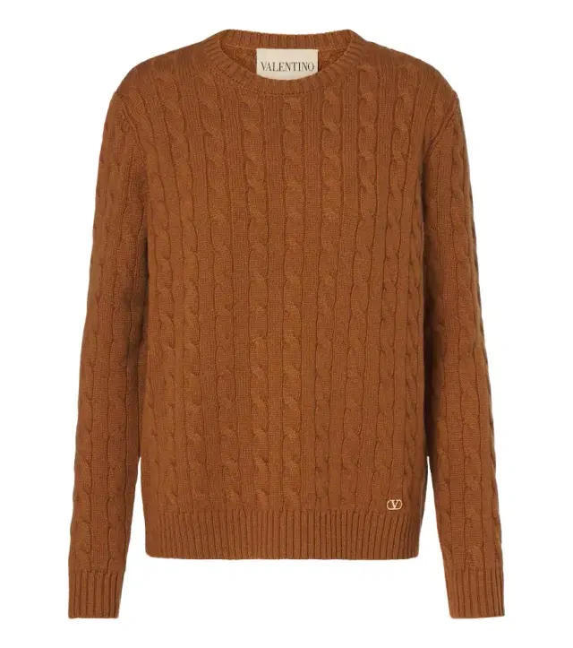 Valentino VLogo cable-knit cashmere sweater