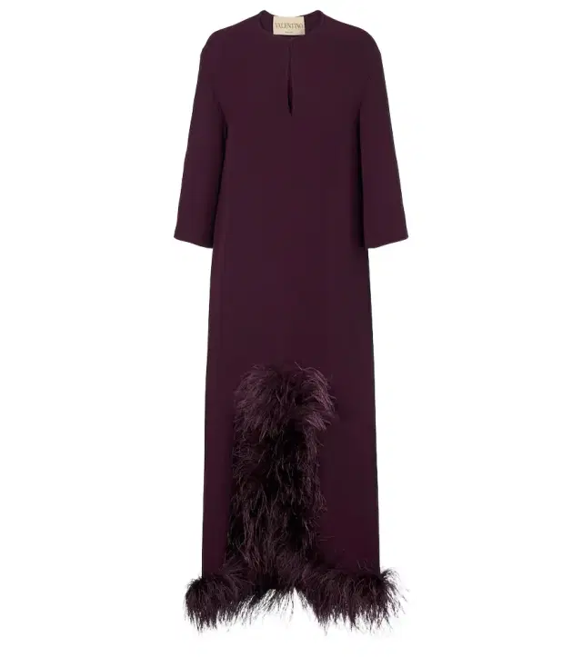 Valentino Cady Couture feather-trimmed gown