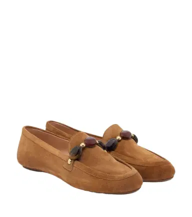 Gianvito Rossi Embellished suede loafers | Thumbnail 1