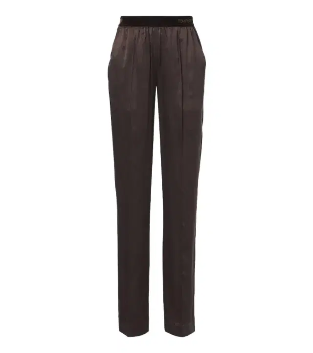 Silk satin straight pants