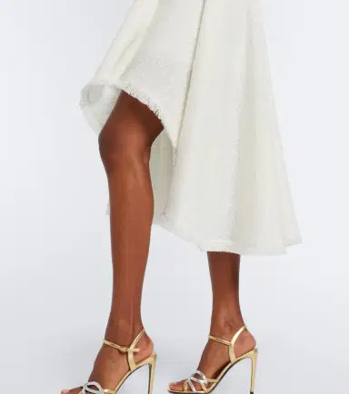 Oscar de la Renta Belted fringed bouclé midi dress | Thumbnail 4