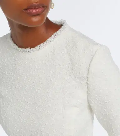 Oscar de la Renta Belted fringed bouclé midi dress | Thumbnail 5