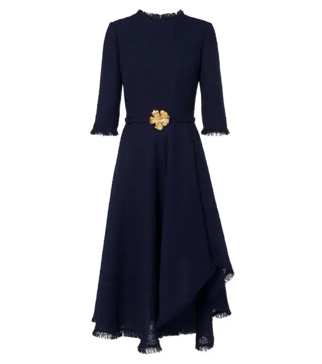 Oscar de la Renta Embellished tweed midi dress