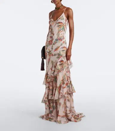 Etro Floral ruffled gown | Thumbnail 6