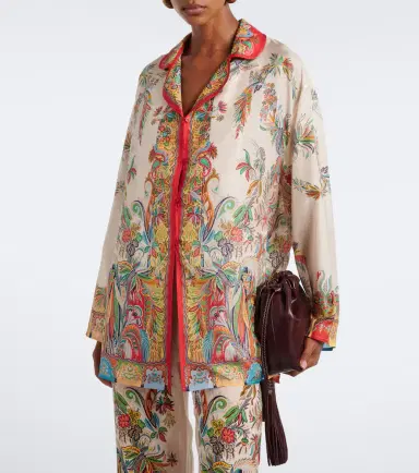 Etro Paisley oversized silk shirt | Thumbnail 5