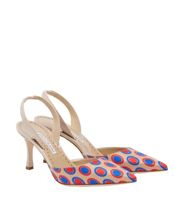 Manolo Blahnik Carolyne polka-dot slingback pumps