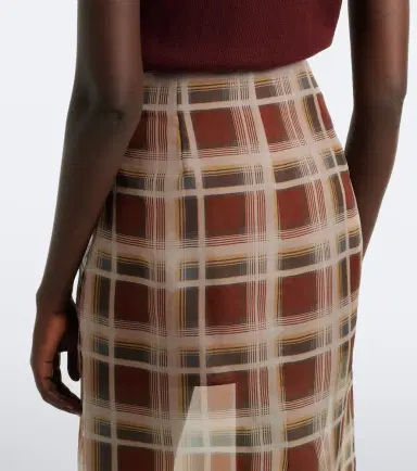 Frame Check silk midi skirt | Thumbnail 3 Frame Check silk midi skirt | Thumbnail 3