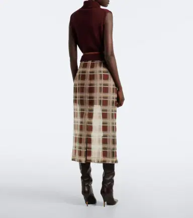 Frame Check silk midi skirt | Thumbnail 5 Frame Check silk midi skirt | Thumbnail 5