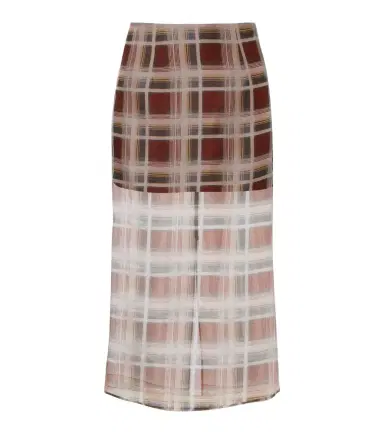 Frame Check silk midi skirt | Thumbnail 1 Frame Check silk midi skirt | Thumbnail 1