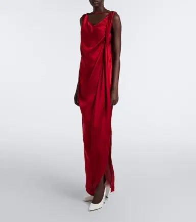 Maison Margiela Draped satin maxi dress | Thumbnail 2