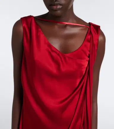 Maison Margiela Draped satin maxi dress | Thumbnail 5