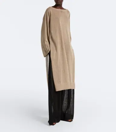 Alaia Alaïa Semi-sheer linen and silk kaftan | Thumbnail 4