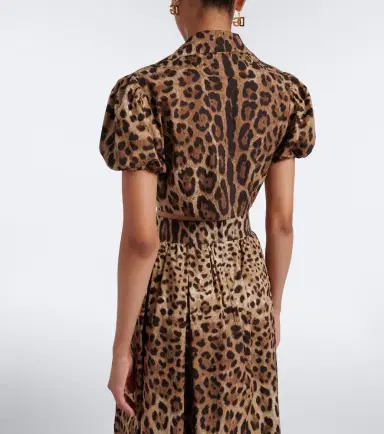 Dolce & Gabbana Leopard-print cotton crop top | Thumbnail 2