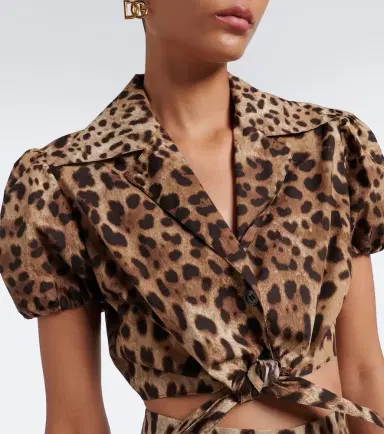 Dolce & Gabbana Leopard-print cotton crop top | Thumbnail 4