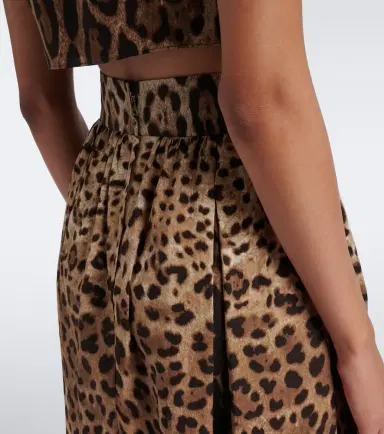 Dolce & Gabbana Leopard-print cotton midi skirt | Thumbnail 2