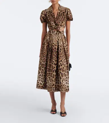 Dolce & Gabbana Leopard-print cotton midi skirt | Thumbnail 3