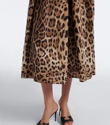 Dolce & Gabbana Leopard-print cotton midi skirt | Thumbnail 4