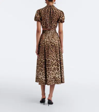 Dolce & Gabbana Leopard-print cotton midi skirt | Thumbnail 5