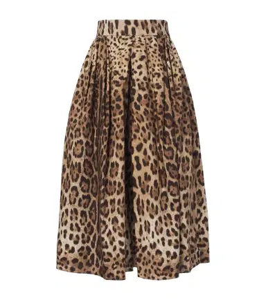 Dolce & Gabbana Leopard-print cotton midi skirt | Thumbnail 1