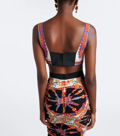 Dolce & Gabbana Carretto silk-blend charmeuse crop top | Thumbnail 5 Dolce & Gabbana Carretto silk-blend charmeuse crop top | Thumbnail 5