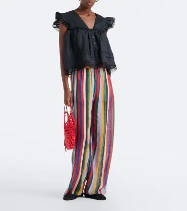 Staud Mateo striped cotton wide-leg pants | Thumbnail 2
