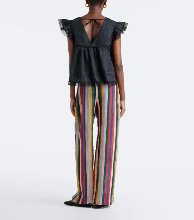 Staud Mateo striped cotton wide-leg pants | Thumbnail 5