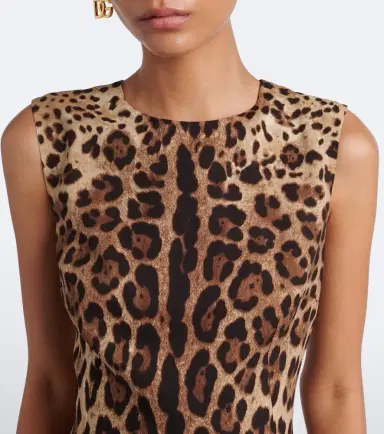 Dolce & Gabbana Leopard-print silk-blend charmeuse midi dress | Thumbnail 2