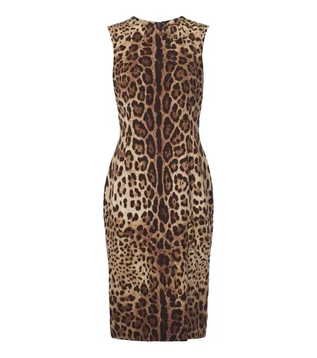 Dolce & Gabbana Leopard-print silk-blend charmeuse midi dress