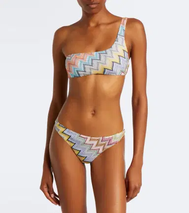 Missoni Zigzag one-shoulder lamé bikini | Thumbnail 4