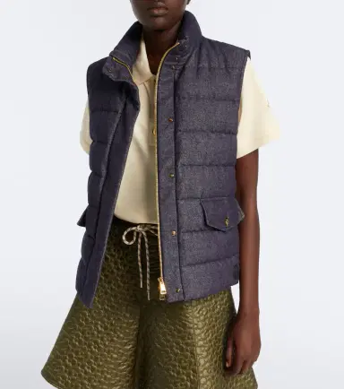 Moncler Bessez denim down vest | Thumbnail 4 Moncler Bessez denim down vest | Thumbnail 4