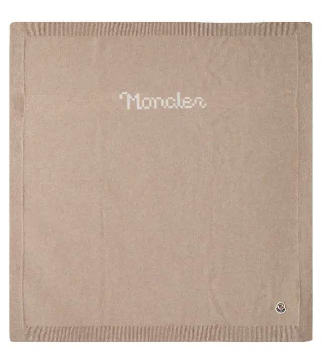 Moncler Enfant Logo wool and cashmere blanket