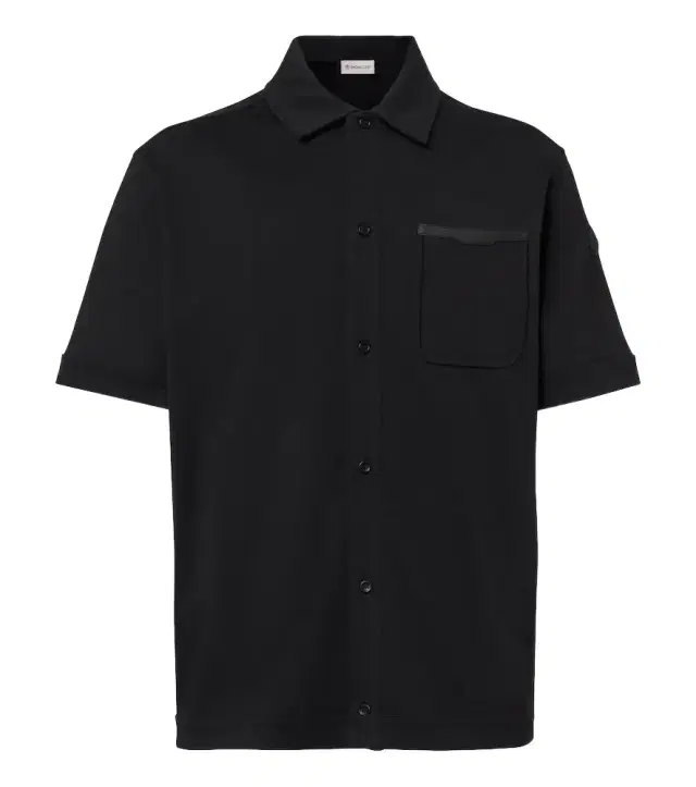Moncler eather-trimmed cotton shirt