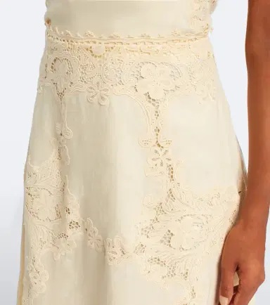Ulla Johnson Fleur crochet-trimmed linen midi skirt | Thumbnail 2 Ulla Johnson Fleur crochet-trimmed linen midi skirt | Thumbnail 2