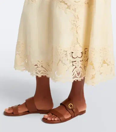 Ulla Johnson Fleur crochet-trimmed linen midi skirt | Thumbnail 4 Ulla Johnson Fleur crochet-trimmed linen midi skirt | Thumbnail 4