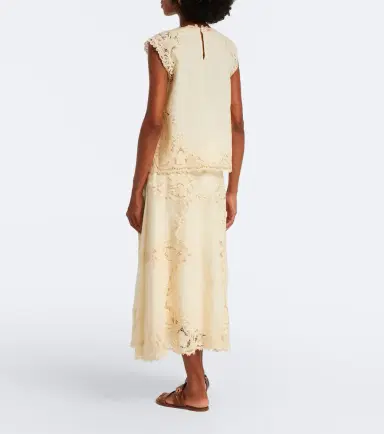 Ulla Johnson Fleur crochet-trimmed linen midi skirt | Thumbnail 6 Ulla Johnson Fleur crochet-trimmed linen midi skirt | Thumbnail 6